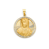 White CZ Guadalupe Pendant in 14K Gold