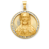 White CZ Jesucristo Pendant in 14K Gold