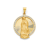 White CZ Guadalupe Pendant in 14K Gold