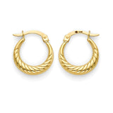 Scallop Hoop Earringss in 14K Gold