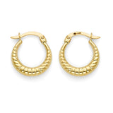 Scallop Hoop Earringss in 14K Gold