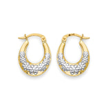 Scallop Hoop Earrings in 14K Two-Tone Gold