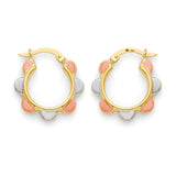 Hoop Earrings in 14K Tri-Color Gold