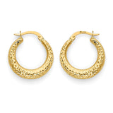 Scallop Hoop Earrings in 14K Gold