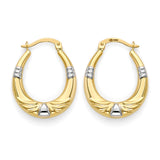 Scallop Hoop Earrings in 14K Two-Tone Gold