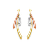 Tassle Earrings in 14K Tri-Color Gold
