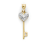 Key Pendant in 14K Two-Tone Gold