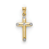 Cross pendant in 14K Two-Tone Gold