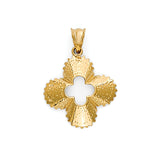 Unisex Flower Pendant in 14K Gold