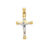 Crucifix Pendant in 14K Two-Tone Gold