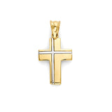 Crucifix Pendant in 14K Two-Tone Gold