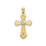Cross pendant in 14K Two-Tone Gold