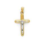 Crucifix Pendant in 14K Two-Tone Gold