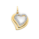 Heart Pendant in 14K Tri-Color Gold