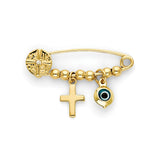 White CZ Kid Eye Pendant in 14K Gold