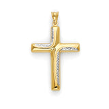 Cross pendant in 14K Two-Tone Gold