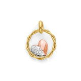 Heart Pendant in 14K Tri-Color Gold