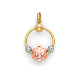 Flower Pendant in 14K Tri-Color Gold