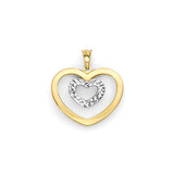 Heart Pendant in 14K Two-Tone Gold