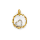 White CZ Heart Pendant in 14K Gold