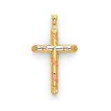 Cross Pendant in 14K Tri-Color Gold