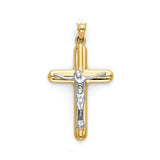 Crucifix Pendant in 14K Two-Tone Gold