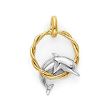 Dolphin Pendant in 14K Two-Tone Gold