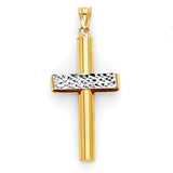 Cross Pendant in 14K Two-Tone Gold