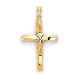 Cross pendant in 14K Two-Tone Gold