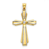 Cross Pendant in 14K Two-Tone Gold