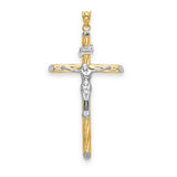 Crucifix Pendant in 14K Two-Tone Gold
