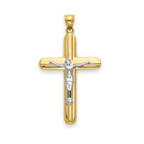Crucifix Pendant in 14K Two-Tone Gold