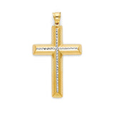 Cross Pendant in 14K Two-Tone Gold
