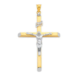 Crucifix Pendant in 14K Two-Tone Gold