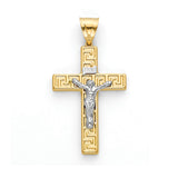 Crucifix Pendant in 14K Two-Tone Gold
