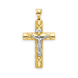 Crucifix Pendant in 14K Two-Tone Gold
