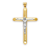 Crucifix Pendant in 14K Two-Tone Gold
