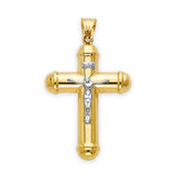 Crucifix Pendant in 14K Two-Tone Gold