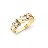 White CZ Ladies Ring in 14K Gold
