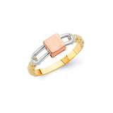 Ladies Fancy Ring in 14K Tri-Color Gold