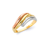 Ladies Ring in 14K Tri-Color Gold
