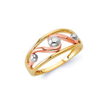 Ladies Ring in 14K Tri-Color Gold