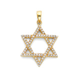 White CZ Symbols Pendant in 14K Gold