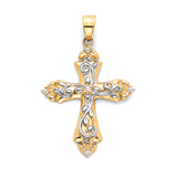 Crucifix pendant in 14K Two-Tone Gold