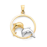Dolphin Pendant in 14K Two-Tone Gold