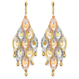 Chandelier Earrings in 14K Tri-Color Gold