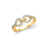 White CZ Ladies Ring in 14K Gold