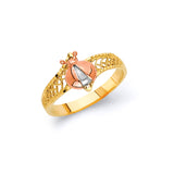 Snail Ladies Ring in 14K Tri-Color Gold