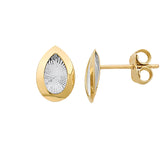 White CZ Stud Earrings in 14K Gold