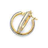 Hoop Earrings in 14K Two-Tone Gold